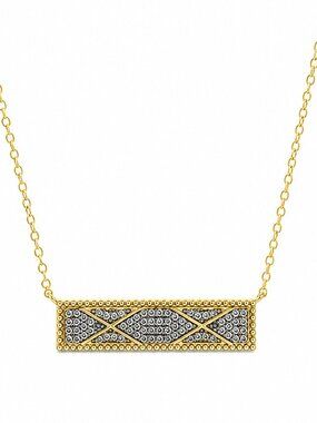 Freida Rothman Sterling Silver Train Track Bar Necklace - NWT $250 MSRP